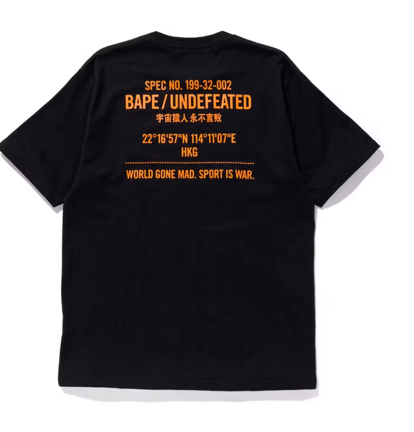 BAPE x Undefeated Sport Is War Ape Head T-shirt